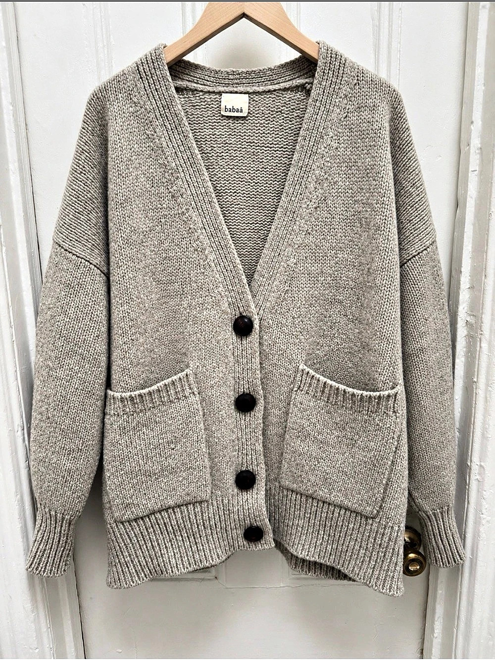 babaà Coat No. 17 Wool Cardigan in Mist